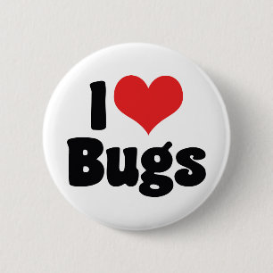 Badge Rond 5 Cm J'adore les punaises de cœur - Entomologiste des i