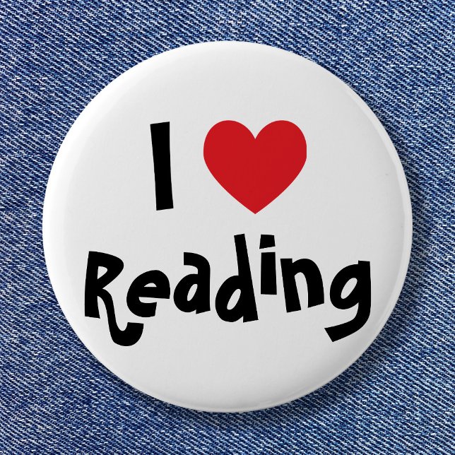Badge Rond 5 Cm J'adore lire (I Love Reading Button)