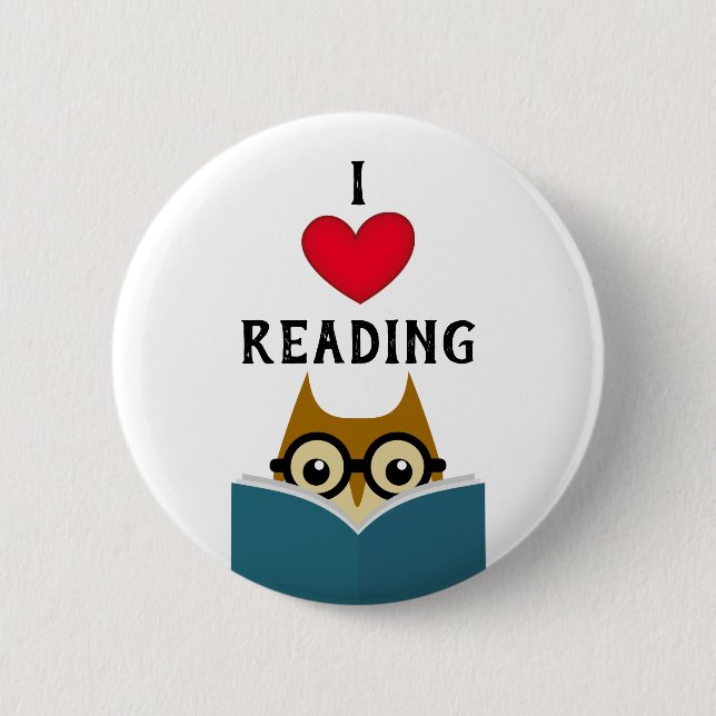 Badge Rond 5 Cm J'adore lire (Devant)