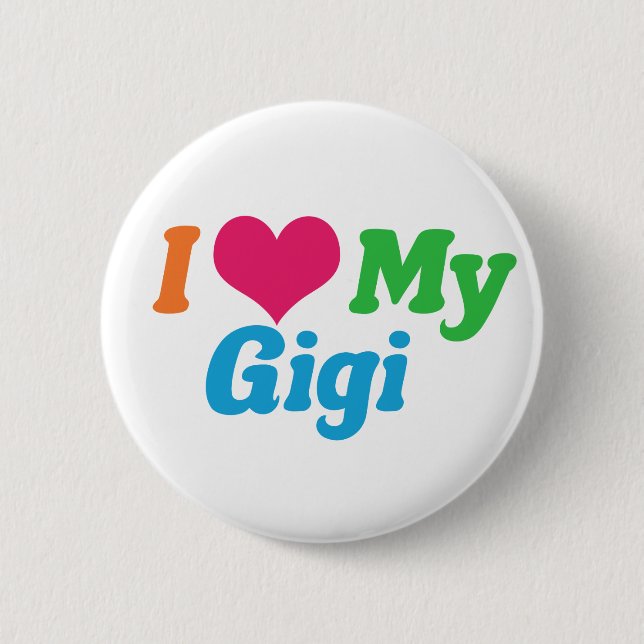 Badge Rond 5 Cm J'adore mon Gigi (Devant)