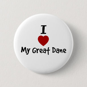 Badge Rond 5 Cm J'adore mon Grand Danois