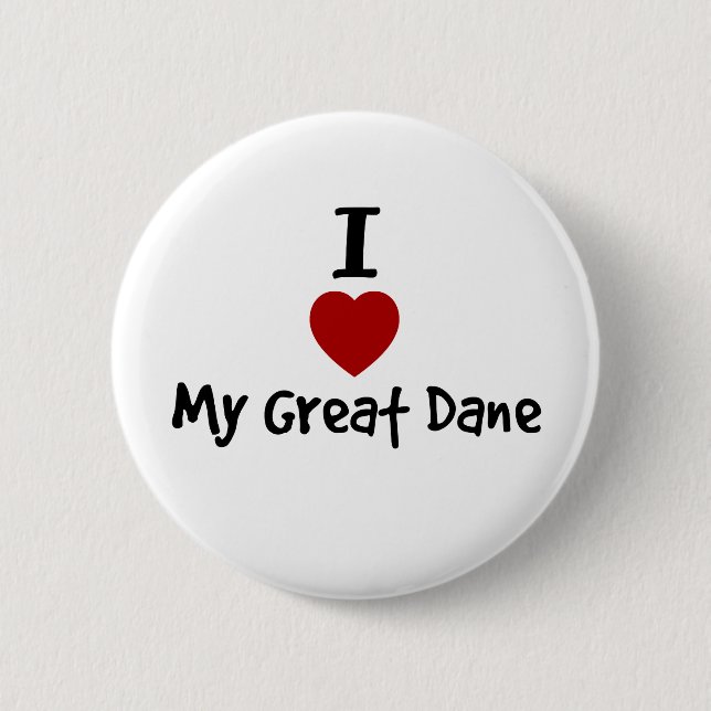 Badge Rond 5 Cm J'adore mon Grand Danois (Devant)