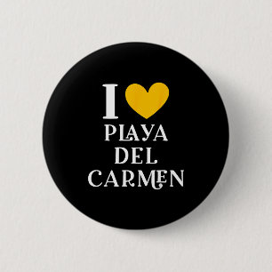 Badge Rond 5 Cm J'adore Playa Del Carmen au Mexique Vacances _2 