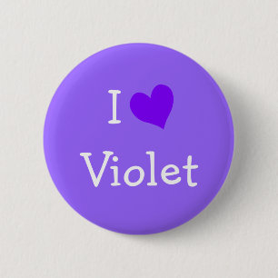 Badge Rond 5 Cm J'adore Violet