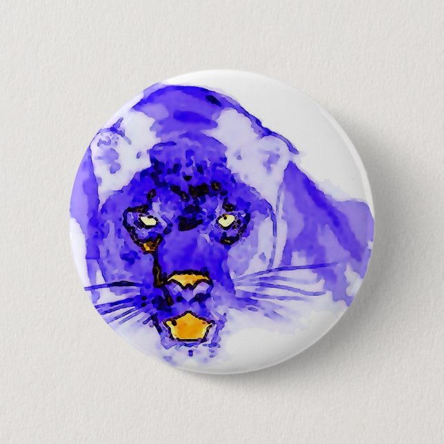 Badge Rond 5 Cm Jaguar Blue Digital Pop Art (Devant)