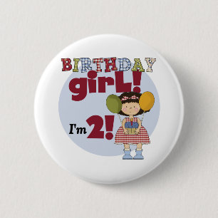 Badge Rond 5 Cm J'ai 2 T-shirts et cadeaux pour fille d'anniversai