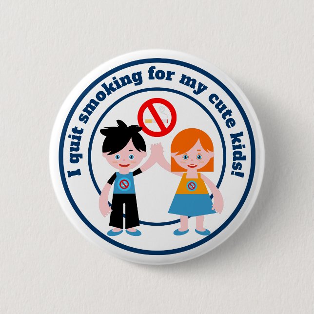 Badge Rond 5 Cm J'ai arrêté de fumer pour mes enfants (Devant)