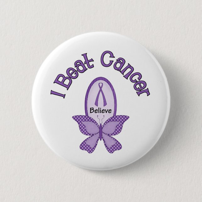 Badge Rond 5 Cm J'ai battu le CANCER (Devant)