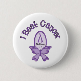 Badge Rond 5 Cm J'ai battu le CANCER