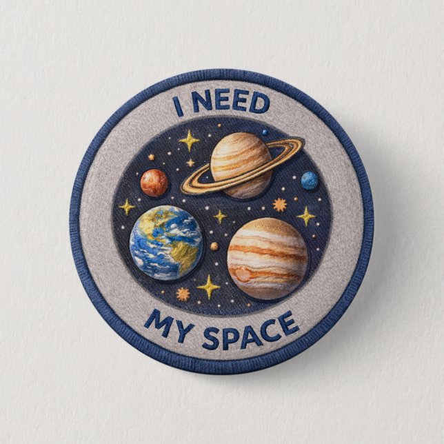 Badge Rond 5 Cm J'ai besoin de mon espace (Devant)