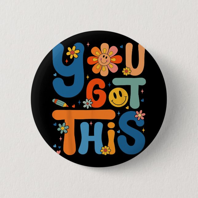 Badge Rond 5 Cm J'Ai Ce Jour De Test Enseignant De Motivation Supe (Devant)