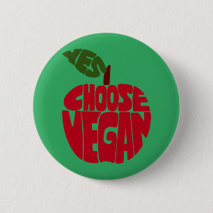 Badge Rond 5 Cm J'ai choisi Vegan - Typographie Apple