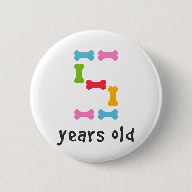Badge Rond 5 Cm J'ai cinq ans (Devant)