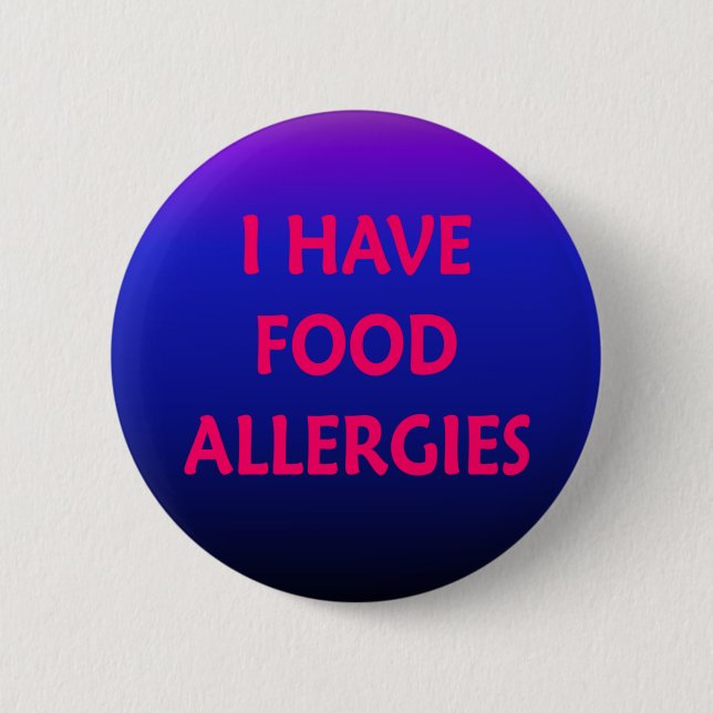 Badge Rond 5 Cm J'ai des allergies alimentaires (Devant)