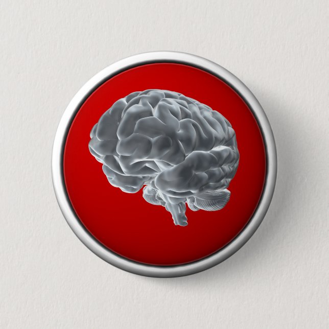 Badge Rond 5 Cm J'ai des cerveaux ! (Devant)