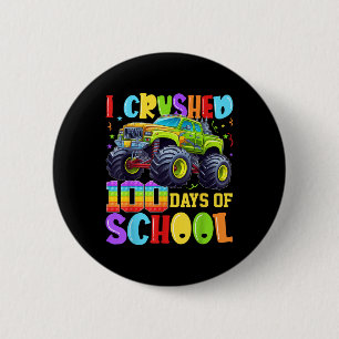 Badge Rond 5 Cm J'Ai Écrasé 100 Jours D'École Garçon Monster Camio