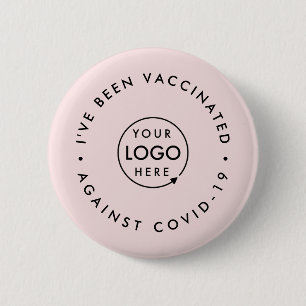 Badge Rond 5 Cm J'ai été vacciné Business Logo Pink Covid 19