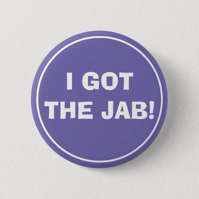 Badge Rond 5 Cm J'AI EU LE Bouton JAB (Lavande) (Devant)