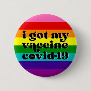 Badge Rond 5 Cm J'ai eu mon vaccin pour le covid-19 Custom Color G