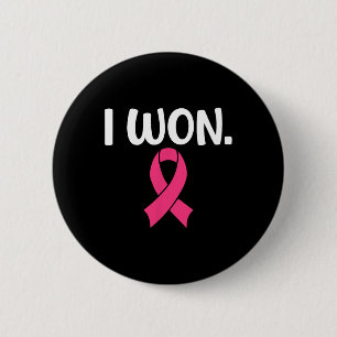 Badge Rond 5 Cm J'Ai Gagné Le Cancer Du Sein Soutien À La Sensibil