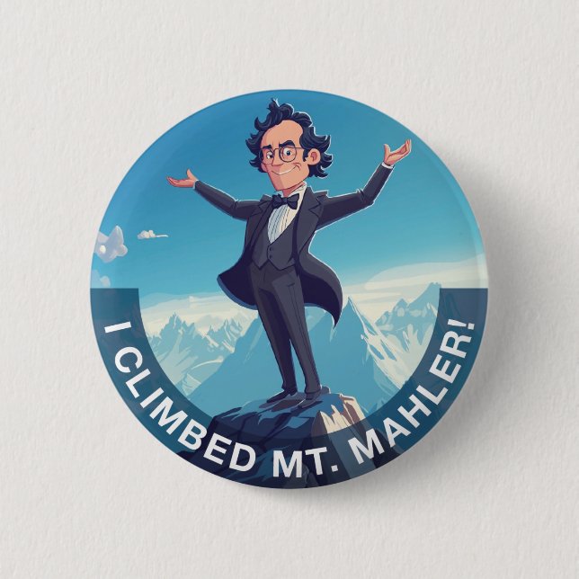 Badge Rond 5 Cm J'Ai Grimpé Le Mont Mahler (Devant)