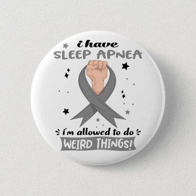 Badge Rond 5 Cm J'ai l'apnée du sommeil Je suis autorisé à faire d (Devant)