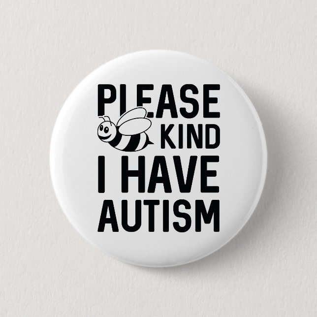 Badge Rond 5 Cm J'ai l'autisme (Devant)