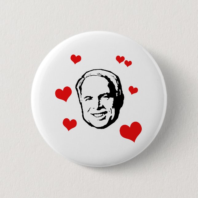 BADGE ROND 5 CM J'AI LE COEUR MCCAIN T-SHIRT (Devant)