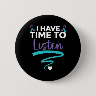 Badge Rond 5 Cm J'Ai Le Temps D'Écouter Vos Problèmes De Vie Menta
