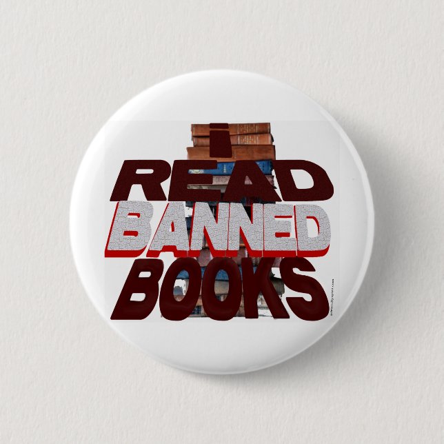 BADGE ROND 5 CM J'AI LU LES LIVRES INTERDITS (Devant)