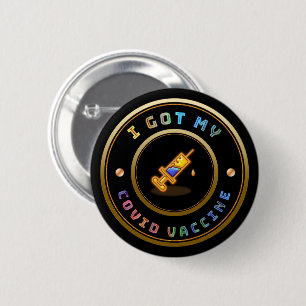 Badge Rond 5 Cm J'Ai Obtenu Mon Vaccin Contre Le CVID 