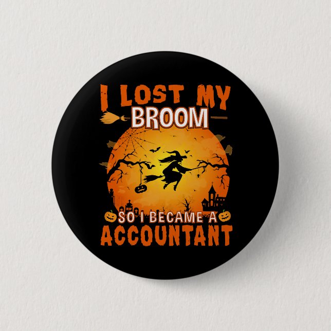 Badge Rond 5 Cm J'ai perdu mon comptable de chambre sorcière Hallo (Devant)