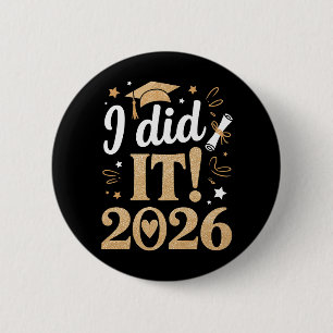 Badge Rond 5 Cm J'ai Réussi Classe De 2026 Diplôme 26 Diplômé