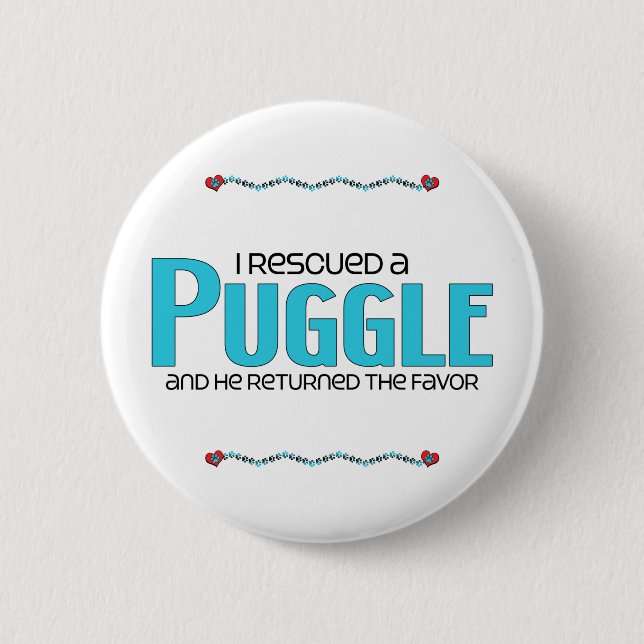 Badge Rond 5 Cm J'ai secouru une conception d'adoption de chien de (Devant)