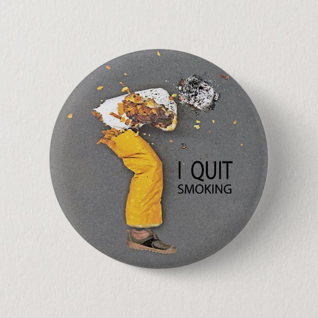 Badge Rond 5 Cm J'ai stoppé le tabagisme (Devant)