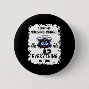 Badge Rond 5 Cm J'ai survécu aux études de soins infirmiers 2025