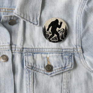 Badge Rond 5 Cm J'ai trouvé Jésus mais je cherche toujours Bigfoot