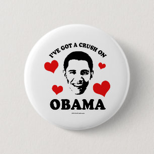 Badge Rond 5 Cm J'ai UN ÉCRASEMENT SUR OBAMA