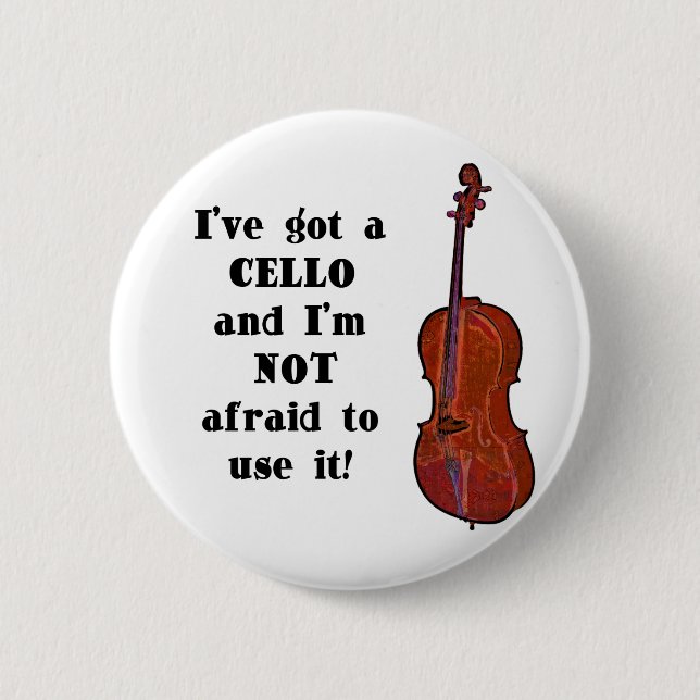 Badge Rond 5 Cm J'ai un violoncelle (Devant)