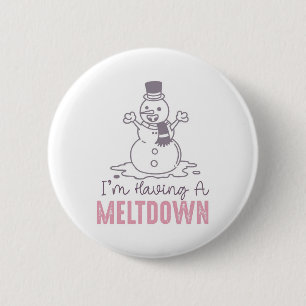 Badge Rond 5 Cm J'ai une fonte - Drôle Snowman Design