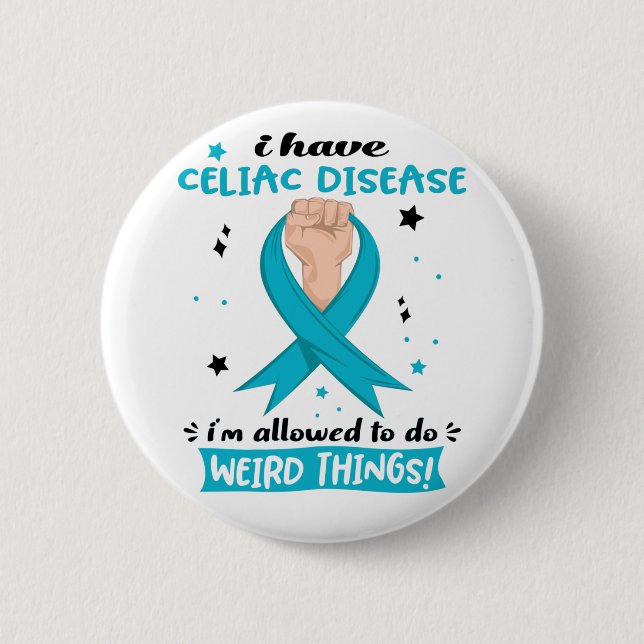 Badge Rond 5 Cm J'ai une maladie cœliaque, je suis autorisé à fair (Devant)