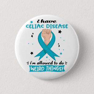 Badge Rond 5 Cm J'ai une maladie cœliaque, je suis autorisé à fair