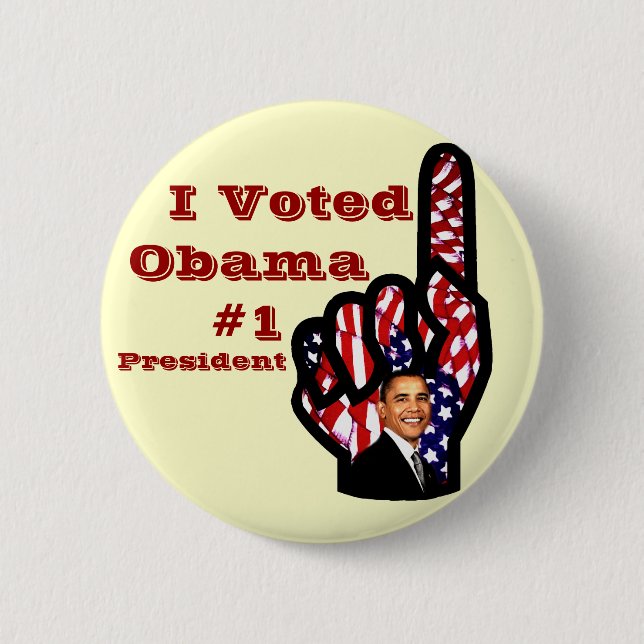 Badge Rond 5 Cm J'ai voté, Barack Obama_ (Devant)