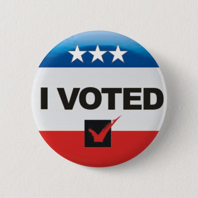 Badge Rond 5 Cm J'Ai Voté Le Jour De L'Élection De 2020 Simple, No (Devant)