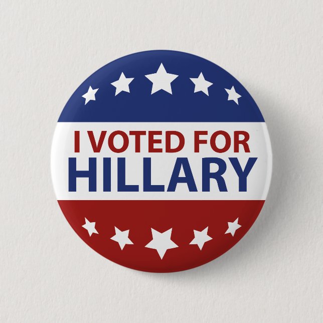 Badge Rond 5 Cm J'Ai Voté Pour Hillary (Devant)