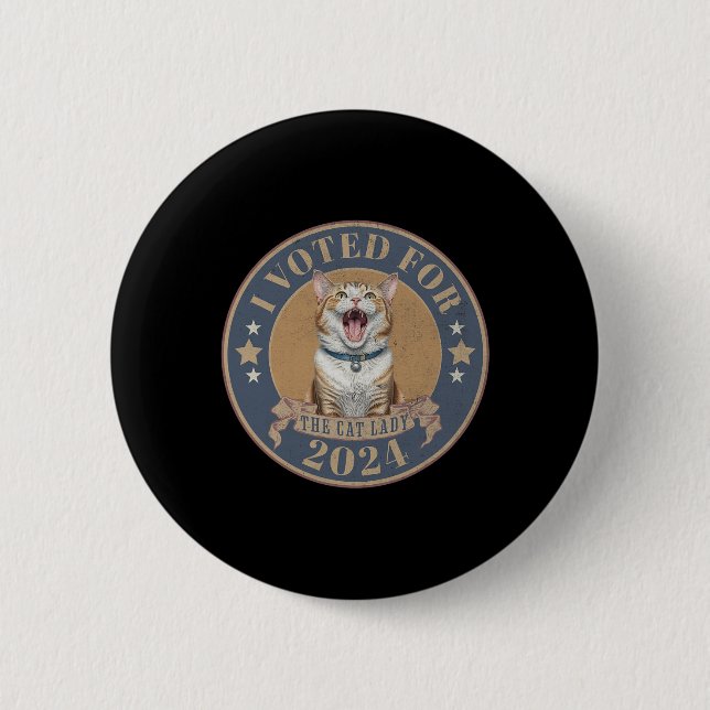 Badge Rond 5 Cm J'Ai Voté Pour Son Kamala Harris La Chat Lady Funn (Devant)