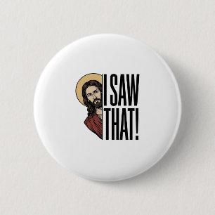 Badge Rond 5 Cm J'ai vu ce dessin graphique religieux drôle Peek_1