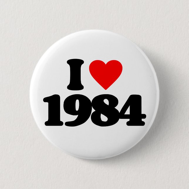 BADGE ROND 5 CM J'AIME 1984 (Devant)