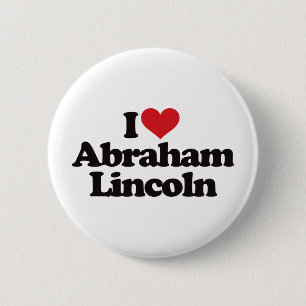 Badge Rond 5 Cm J'aime Abraham Lincoln