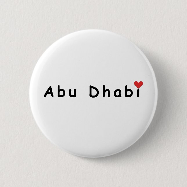 Badge Rond 5 Cm J'aime Abu Dhabi (Devant)